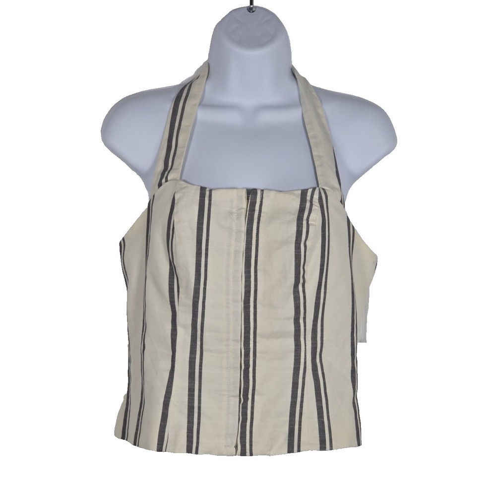 Future Collective Womens Top Jenee Naylor Striped Halter Rayon Casual Classic